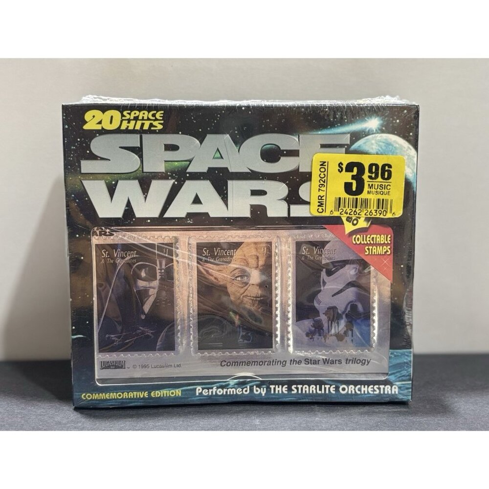 Space Wars CD w/ Star Wars Stamps Sealed 1997 Madacy Sci-Fi Soundtrack Rare